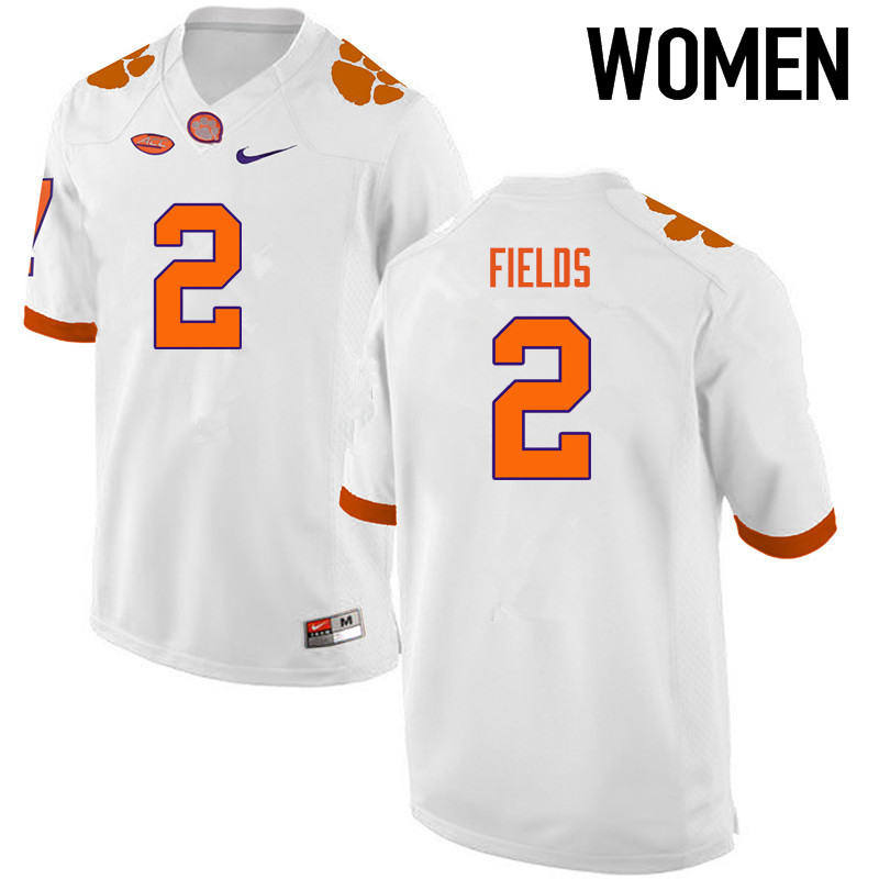 Women Clemson Tigers #2 Mark Fields College Football Jerseys-White